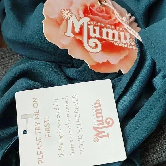 Show me your MUMU Kendall Maxi dress wedding bridesmaid xxSMALL NEW Jade - Picture 5 of 5